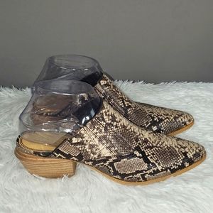 Splendid Hailee Snakeskin Natural Mules, Size 9
